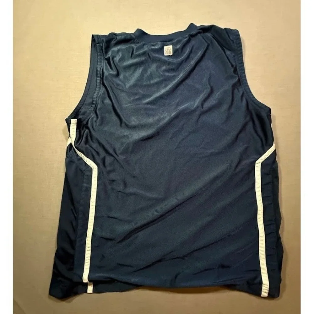Vintage Nike‎ Men's Blue Sleeveless Basketball Jersey Mens XL Gray Tag Adult.